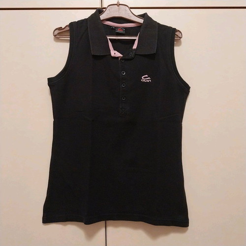 Black sleeveless polo shirt Caan used, size M