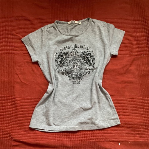 Admiral grey black cotton fitted T-shirt