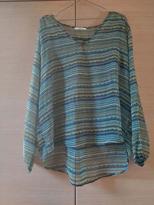 Hema transparent blouse like new, size Large, multicolor