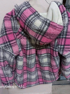 Benetton kids jacket new, grey and pink, size 152 cm