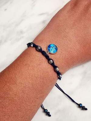 Women's Blue Libra Zodiac Bracelet new with silver details