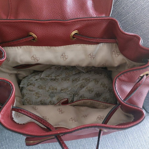 Guess backpack burgundy like new with minor handle wear