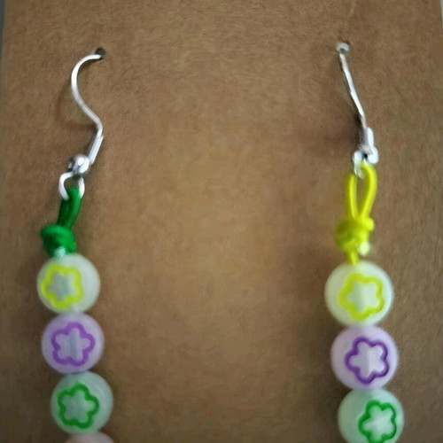 Handmade earrings new with phosphorescent beads