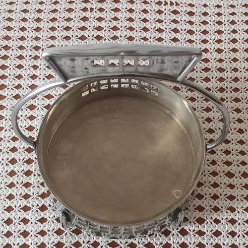 Art Nouveau Silver Plated Basket Vintage Used by Argentor Werke Vienna 1960