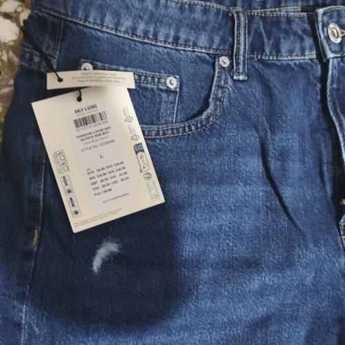 Only And Sons denim bermuda shorts, size L