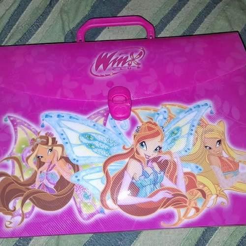 Winx Club A4 plastic folder briefcase with handle