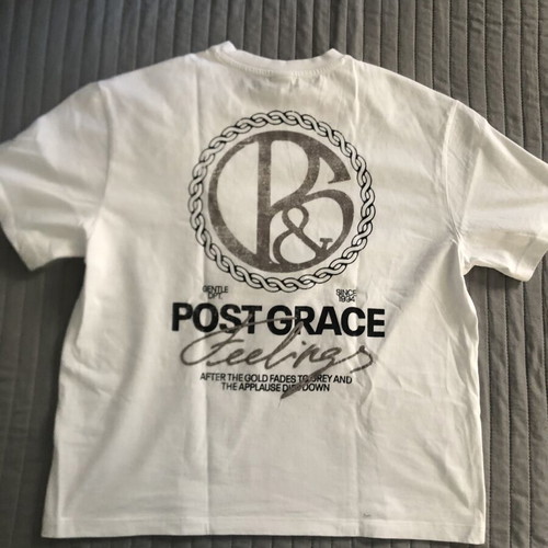 Bershka men's white crop T-shirt size M new