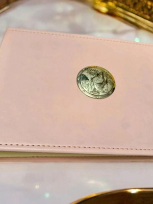Photo album with pink leather cover 22×16 cm