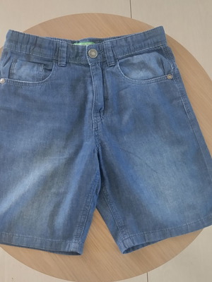 Benetton Boys' Denim Shorts Like New, Blue, Age 7-8
