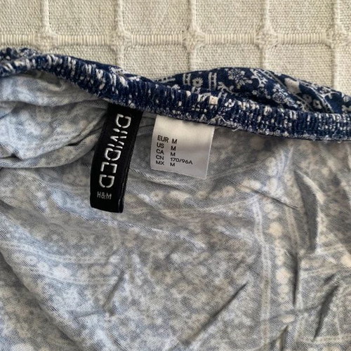 H&M blouse M, white and blue