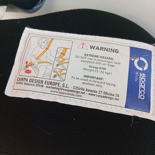 Sparco child car seat used, very good condition