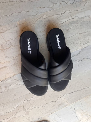 Timberland women's black platform sandals, size 37