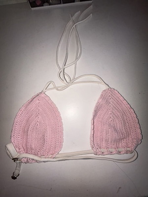 Handmade swimsuit like new, white and pink, size S