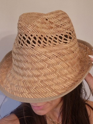 Straw hat like new, beige, one size