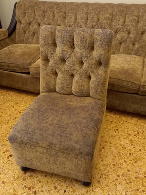Sofa set used, 4-seat with 4 armchairs vintage condition