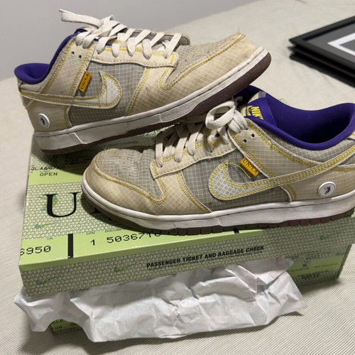 Nike Dunk Low UNLA sneakers used, white and purple, size 43