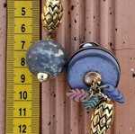 Vintage clip-on earrings used, nature-inspired design