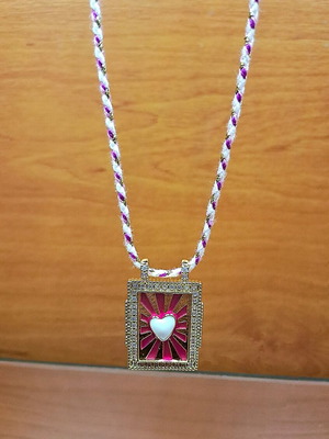 Handmade necklace new with original charm frame and heart