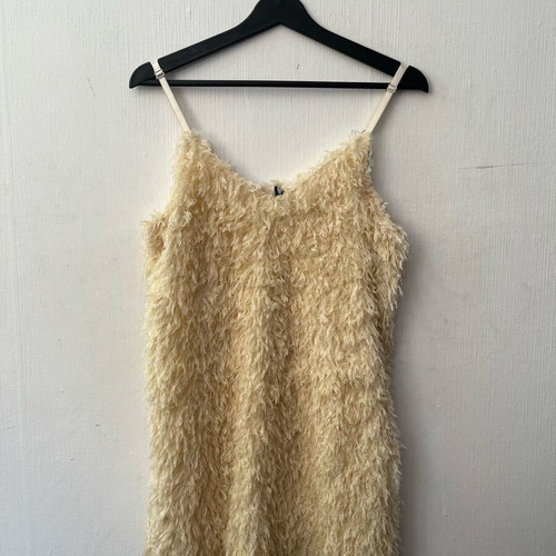 Caliope dress with feathers like new, beige, size M