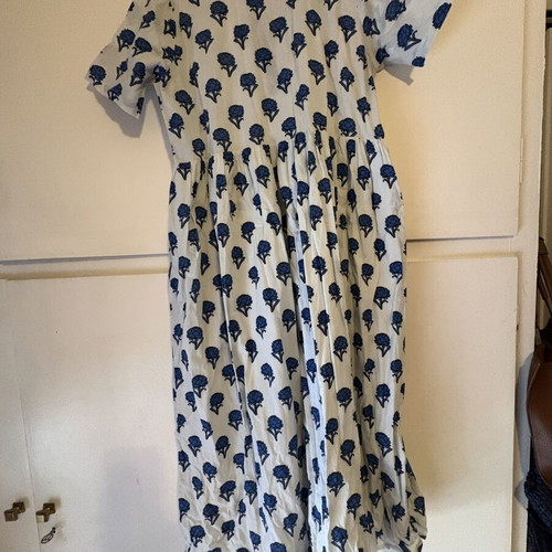 Karavan dress with pattern like new, white and blue