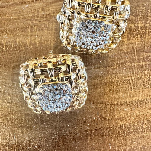 Earrings with bicolor zircon like new