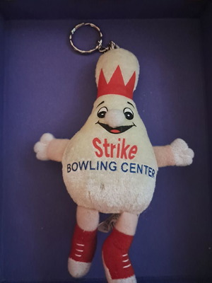 Vintage plush keychain Strike Bowling Center like new