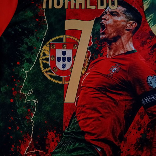 Ronaldo 7 Portugal acrylic commemorative t-shirt