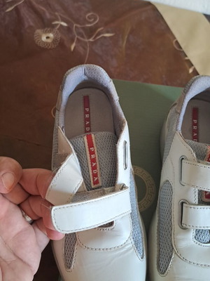 Prada girls' shoes size 34 like new, gray and red