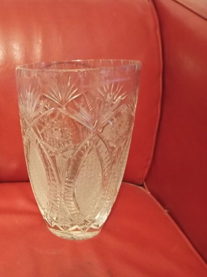 Vintage crystal vase from Poland like new, 25 cm height
