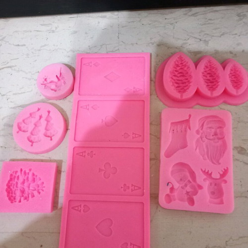 Silicone molds used, set of 6 Christmas designs