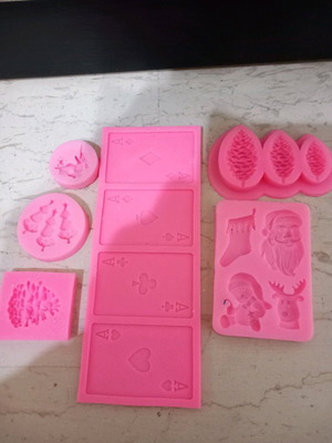 Σιλικόνες μεταχειρισμένες, σετ 6 χριστουγεννιάτικες