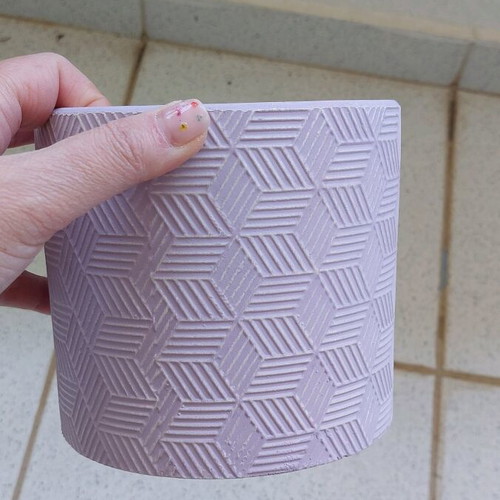 Ceramic purple flowerpot like new without hole