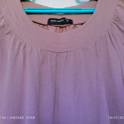 SoulRebel dusty pink blouse with 3/4 sleeve, like new