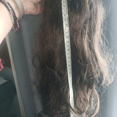 Ponytail clip with synthetic hair like new, brown color