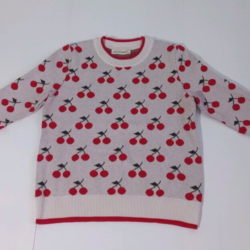 Pullover with cherries new, white