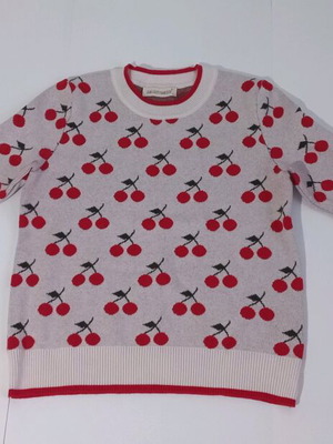 Pullover with cherries new, white