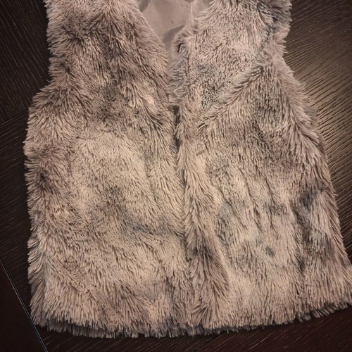 Reflex sleeveless fur vest for girls, grey