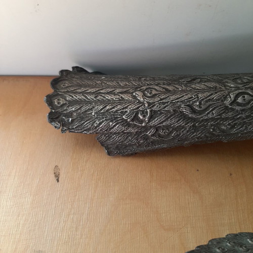 Traditional metal peacocks used, vintage 1950s-60s set