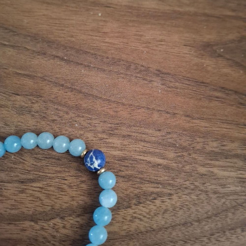 Aqua Marine stone bracelet new elastic in blue color