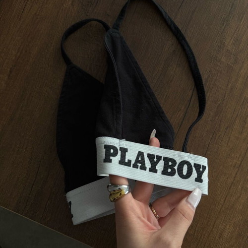 Playboy x Missguided black bralette top like new