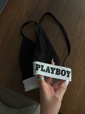 Playboy x Missguided black bralette top like new