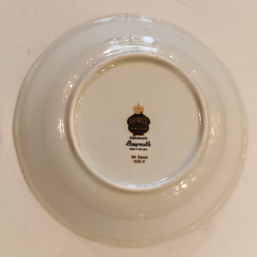 Bavarian porcelain bowl vintage style new with 22K gold rim
