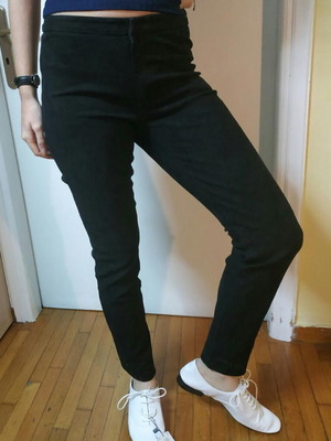 Black Mango suede leather pants like new XS-S