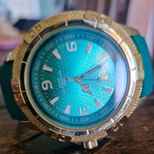 Ferendi watch green gold like new, waterproof quartz