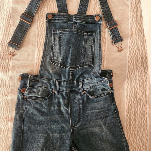 H&M denim overalls used, blue, size XS 34