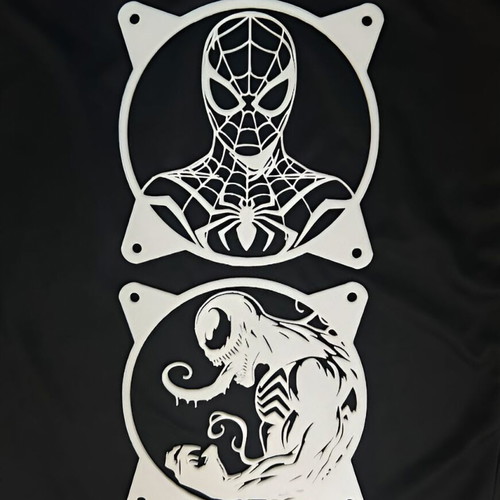 Spiderman & Venom PC fan covers, pack of 2, 120mm, 3D printed