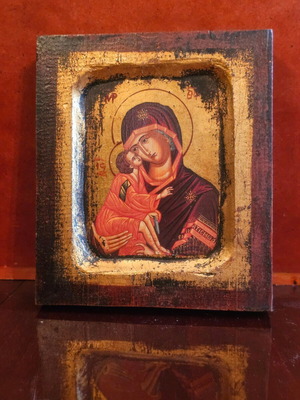 Religious icon of Virgin Mary like new