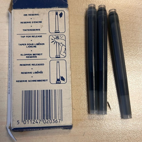 Parker ink cartridges 3, dark blue like new