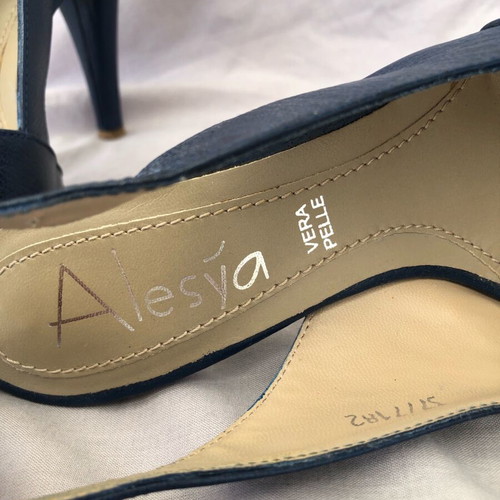 Tip Toe Blue Women's Sandals size 37 like new, Italian leather, 10cm heel