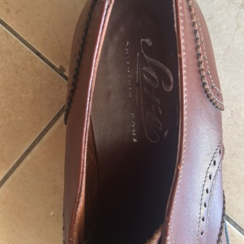 Handmade leather men's shoes moccasins brown size 45-46 like new